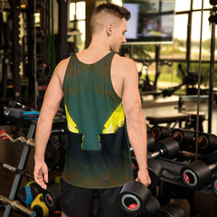 Eye-catching SurArt 92 Tank Top featuring cutting-edge designs, ideal for standing out in any surf or beach setting.