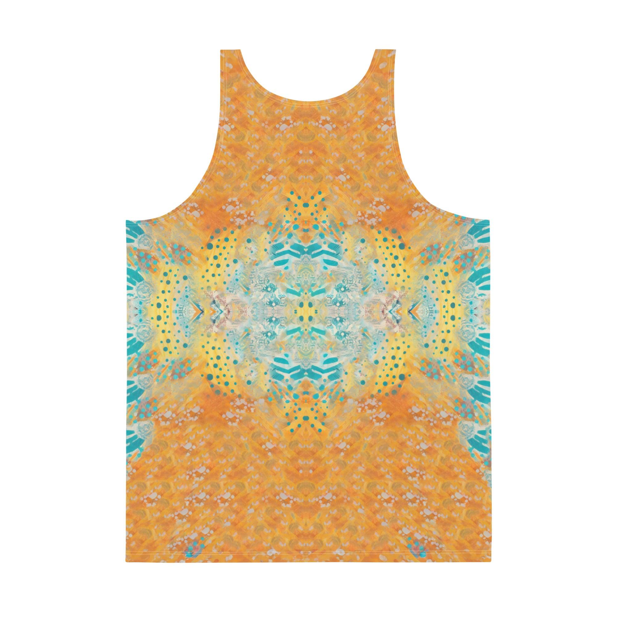 Durable SurArt 1 34 Tank Top featuring unique artwork, ideal for making a statement both on and off the beach.