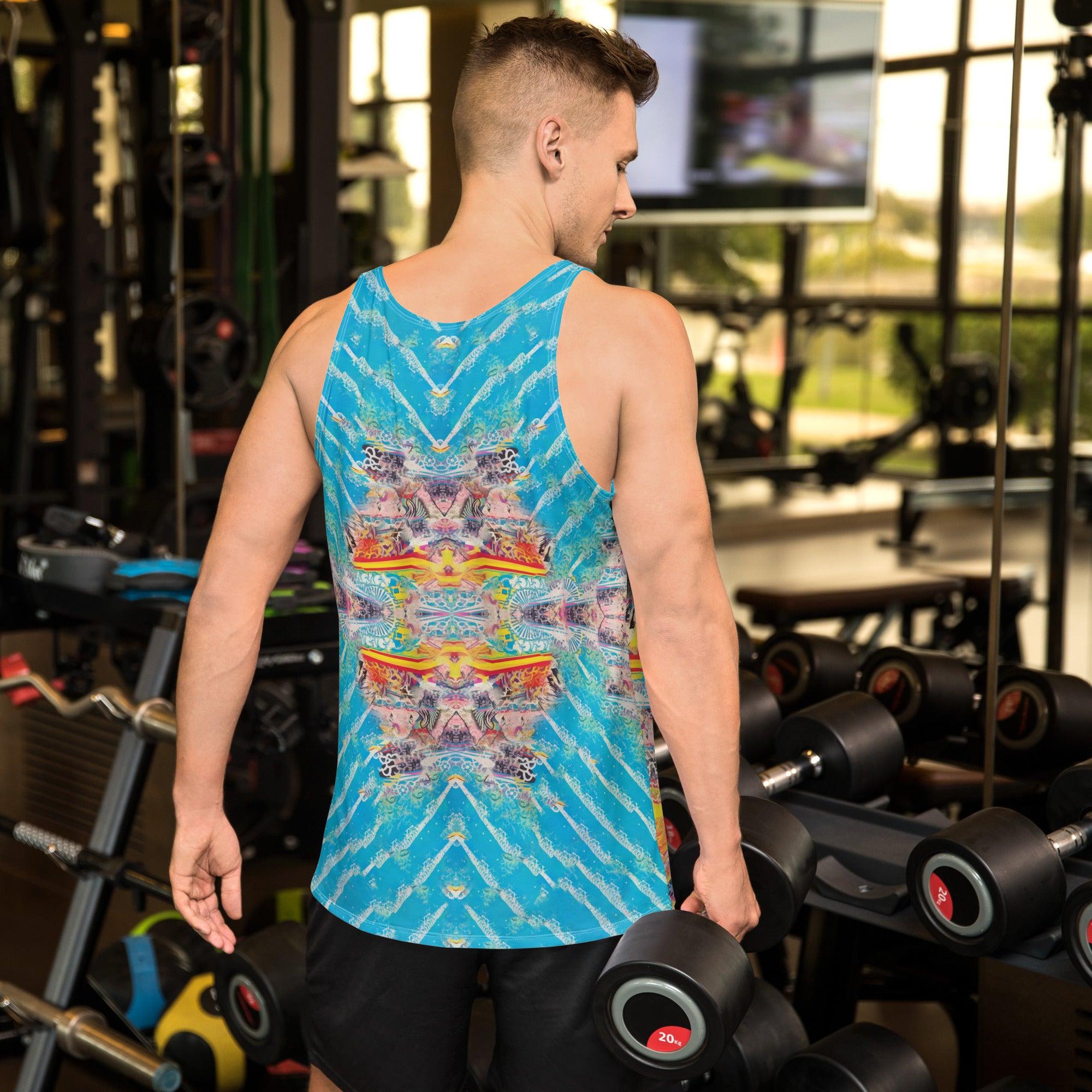 Eye-catching SurArt 1 29 Tank Top design, ideal for those seeking a mix of art and surf culture in their attire.