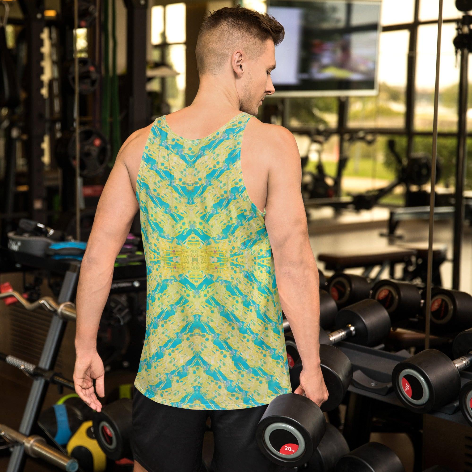 Eye-catching SurArt 1 30 Tank Top design, perfect for surfers and art lovers looking for distinctive summer wear.