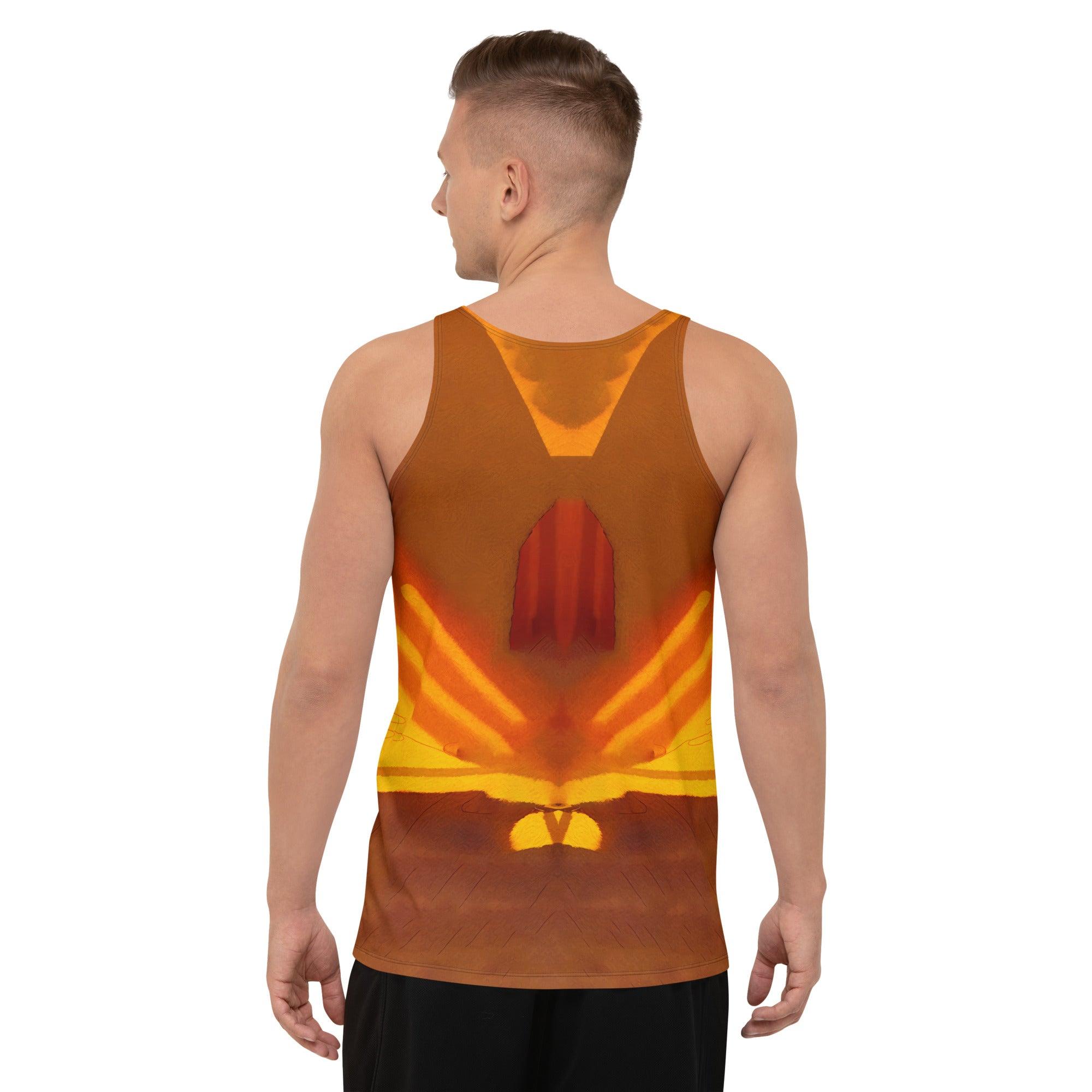 Vibrant SurArt 96 Tank Top, blending artistic expression with surf culture for a unique wardrobe addition.