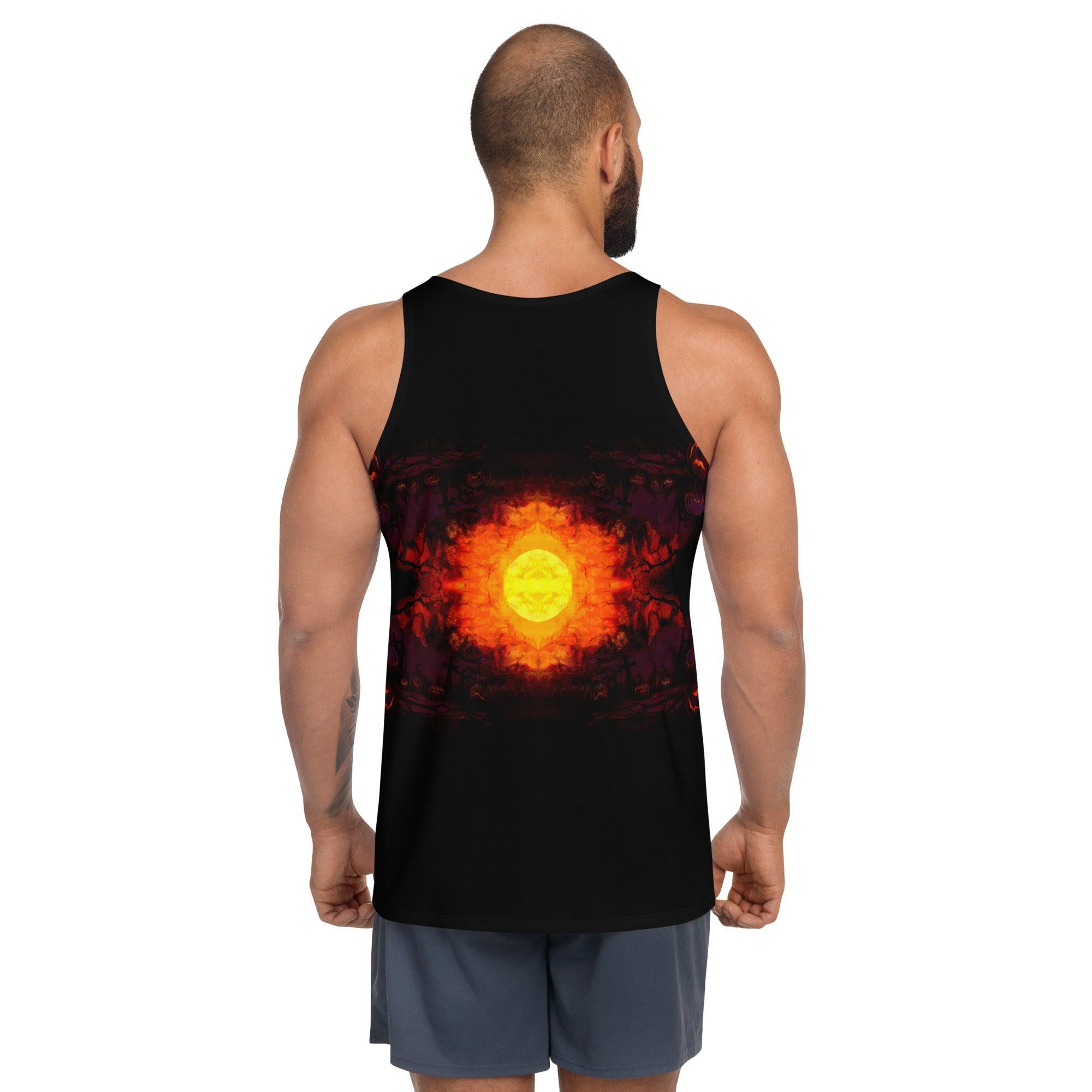 Witch's Broomstick Ride Men's Halloween Tank Top - Beyond T-shirts