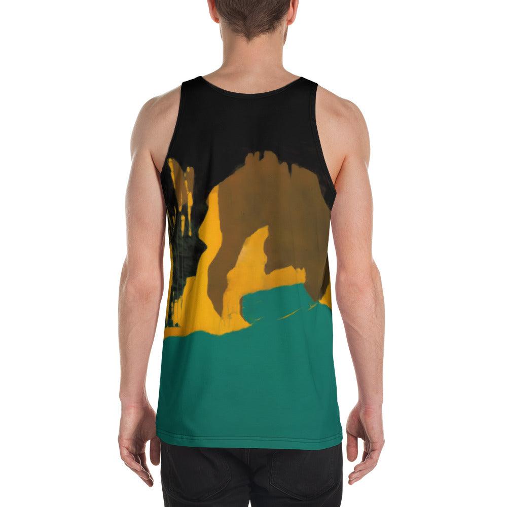 Retro Vinyl Groove Men's Sleeveless Tee - Beyond T-shirts