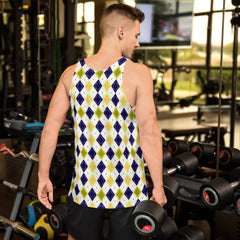 Chic Diamond Charm All-Over Print Men's Tank Top