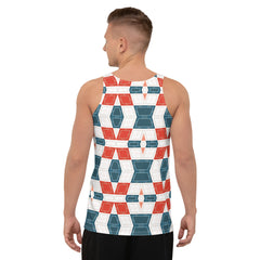 Jet Black Geometric Diamond Men's Tank Top