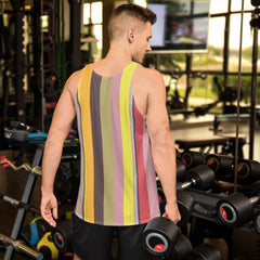 Rainbow Cascade Colorful Stripe All-Over Print Men's Tank Top