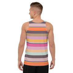 Psychedelic Prism Colorful Stripe All-Over Print Men's Tank Top