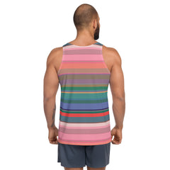 Electric Sunrise Colorful Stripe All-Over Print Men's Tank Top