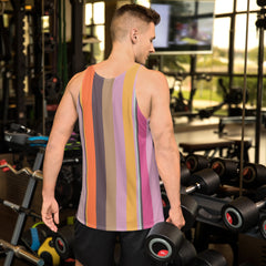 Tropical Bliss Colorful Stripe All-Over Print Men's Tank Top
