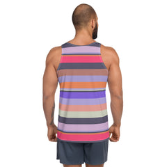 Galactic Rainbow Colorful Stripe All-Over Print Men's Tank Top