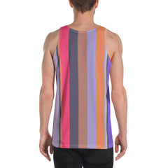 Retro Rainbow Blast Colorful Stripe All-Over Print Men's Tank Top