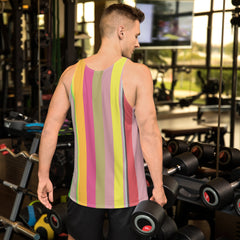Kaleidoscope Vision Colorful Stripe All-Over Print Men's Tank Top