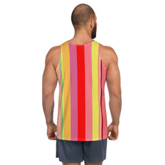 Fiesta Flamenco Colorful Stripe All-Over Print Men's Tank Top