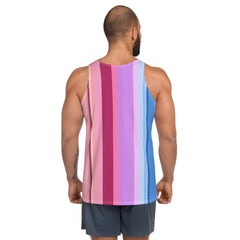 Aurora Borealis Colorful Stripe All-Over Print Men's Tank Top