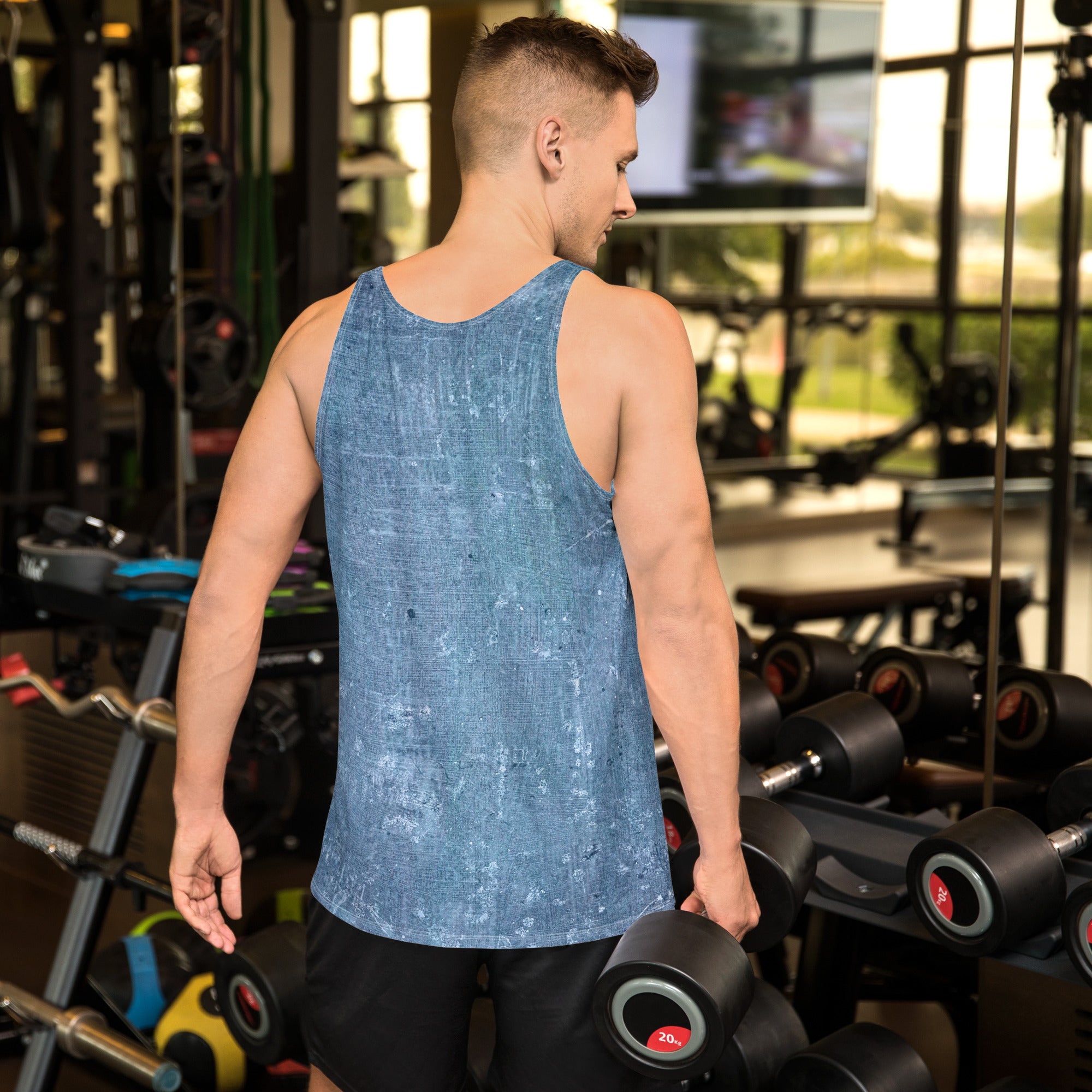 Men's Tank Top with Bold Chromatic Chaos Pattern