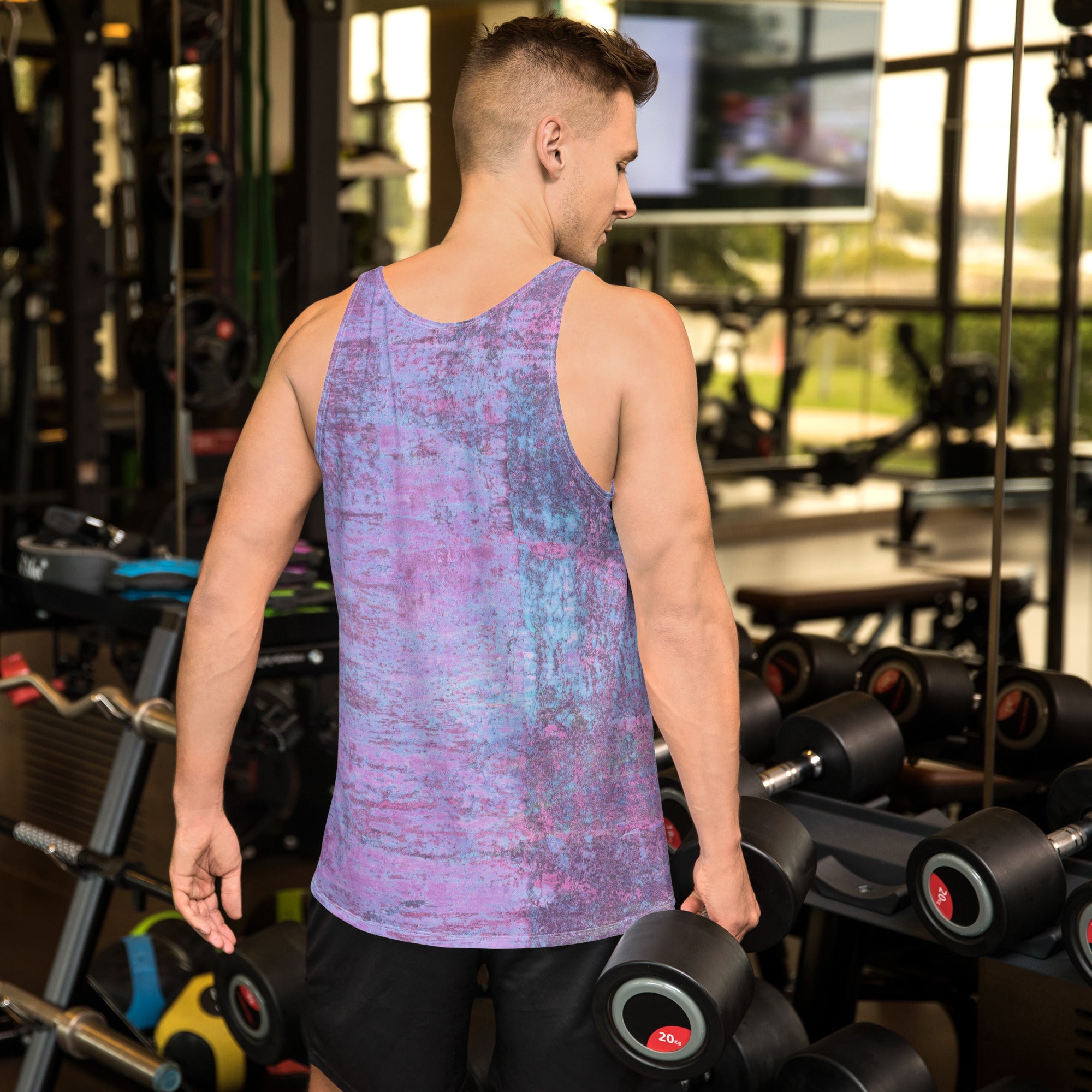 Galactic Pattern Men's Tank Top - Cosmic Kaleidoscope Detail