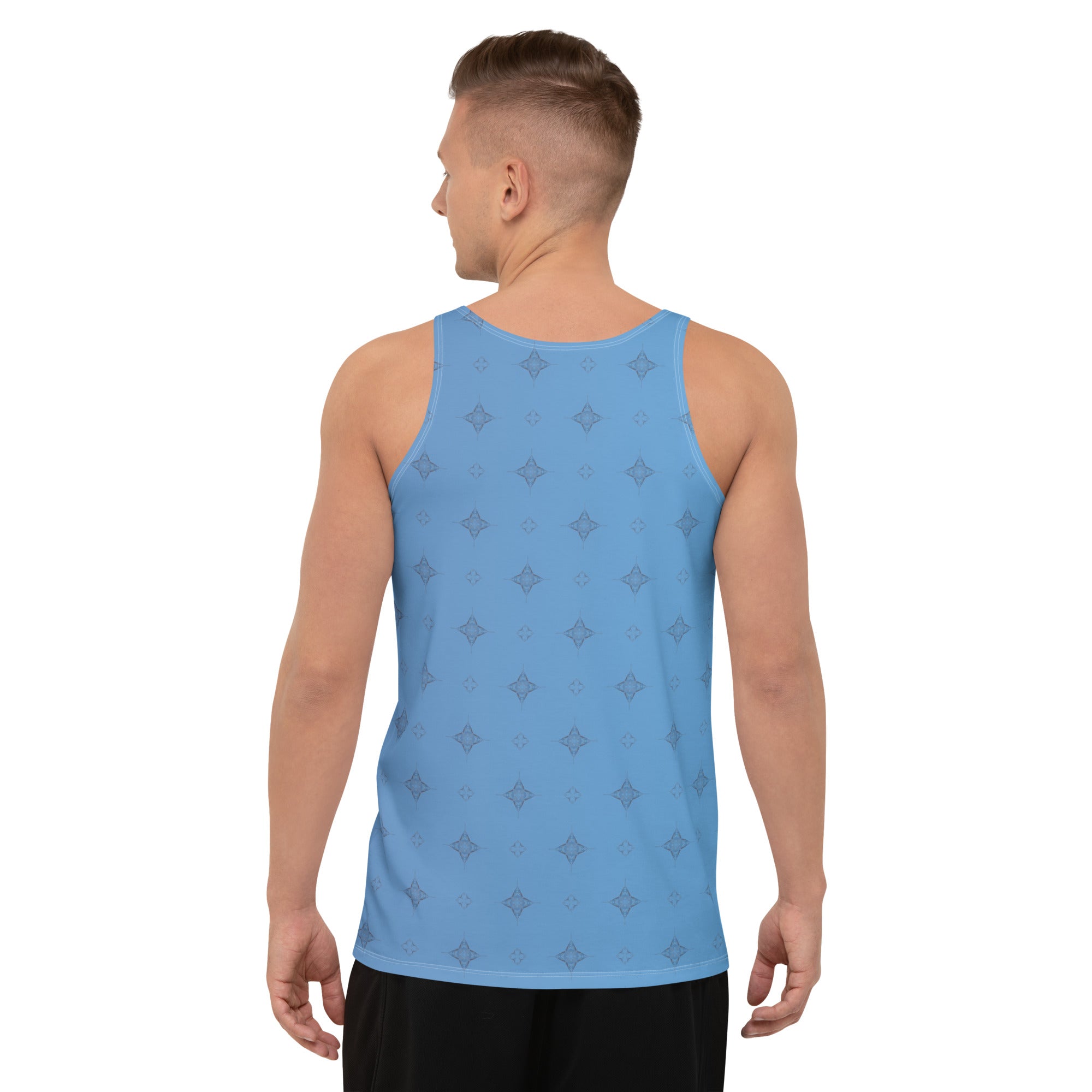 Stylish Men's Tank Top with Celestial Crane pattern for summer wear