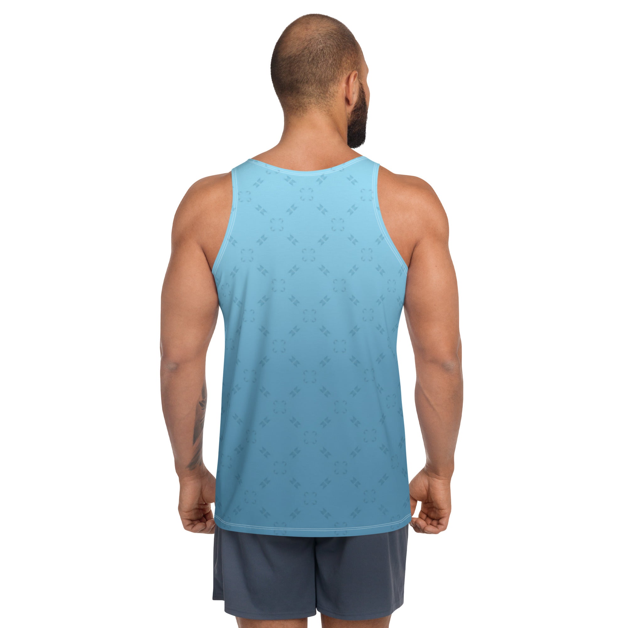 Urban Samurai tank top lifestyle shot, perfect for modern men.