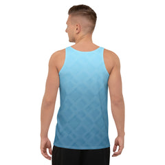 Man wearing Enchanted Forest themed Tank Top outdoors.