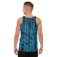 Street style men's tank top with neon graffiti print.