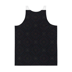 Back view of Enchanted Garden Men's Tank Top highlighting fabric quality.