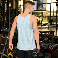 Garden Glory Men's Tank Top in grey, front view