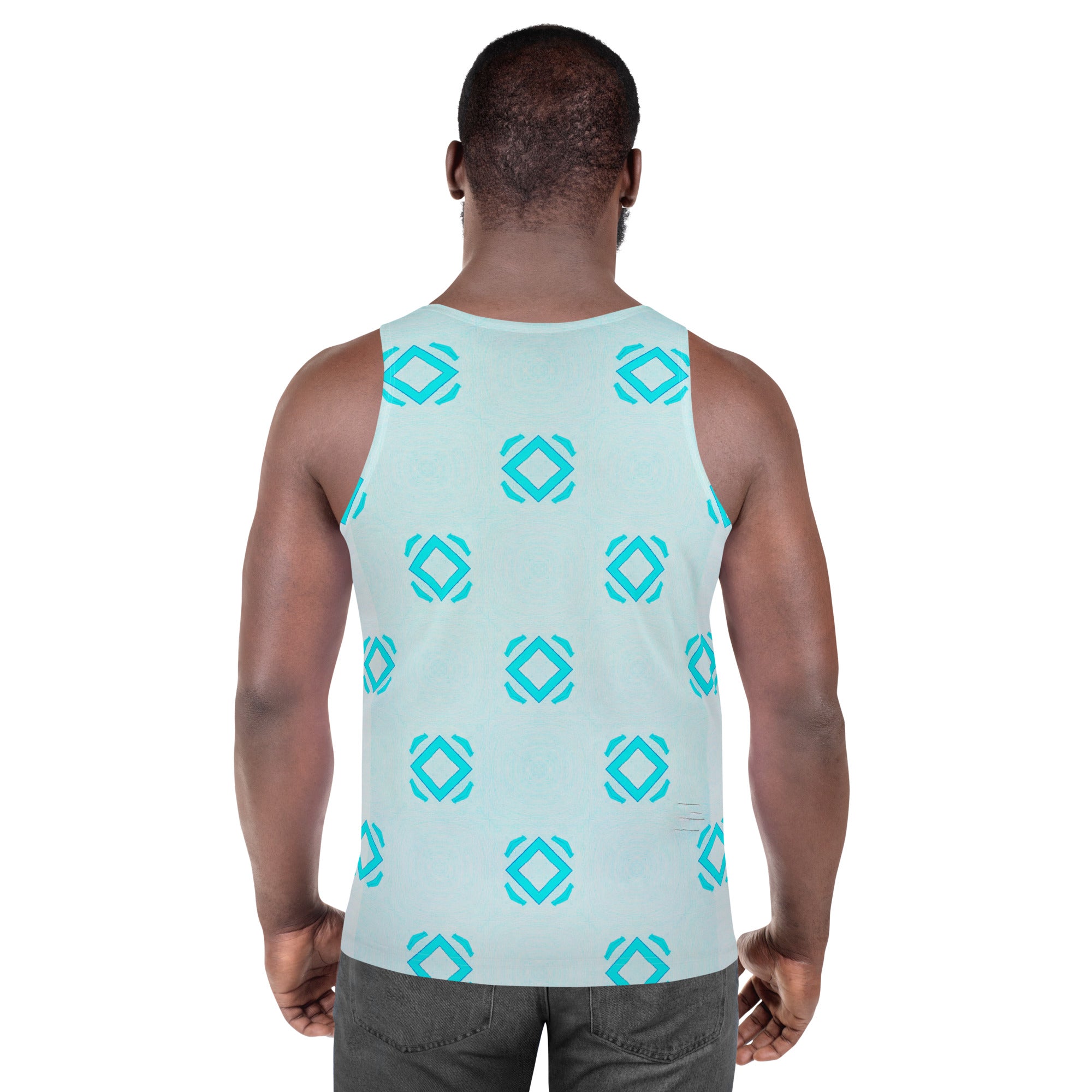 Men's Tank Top with Floral Design - Back View