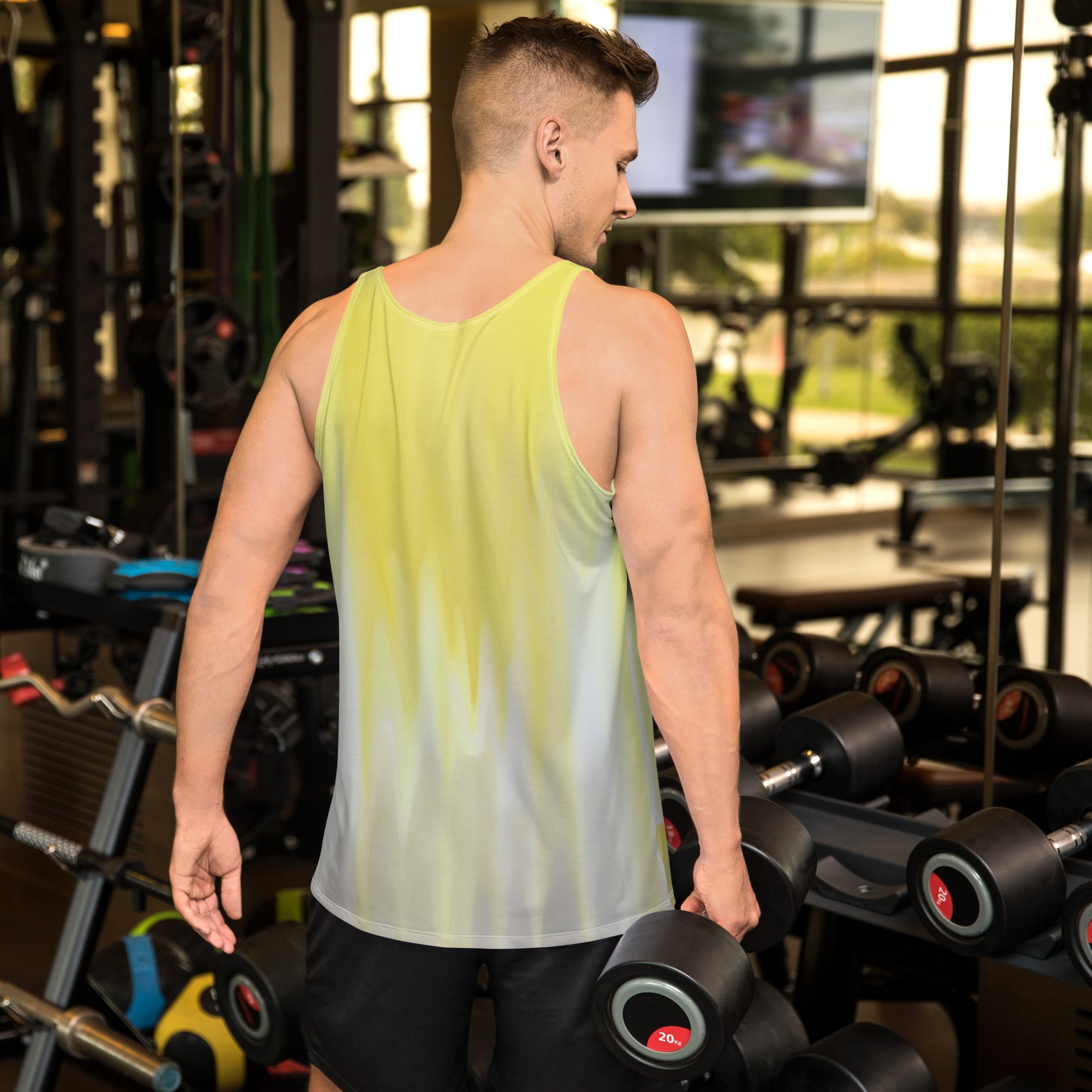 Close-up of Floral Design on Men's Tank Top