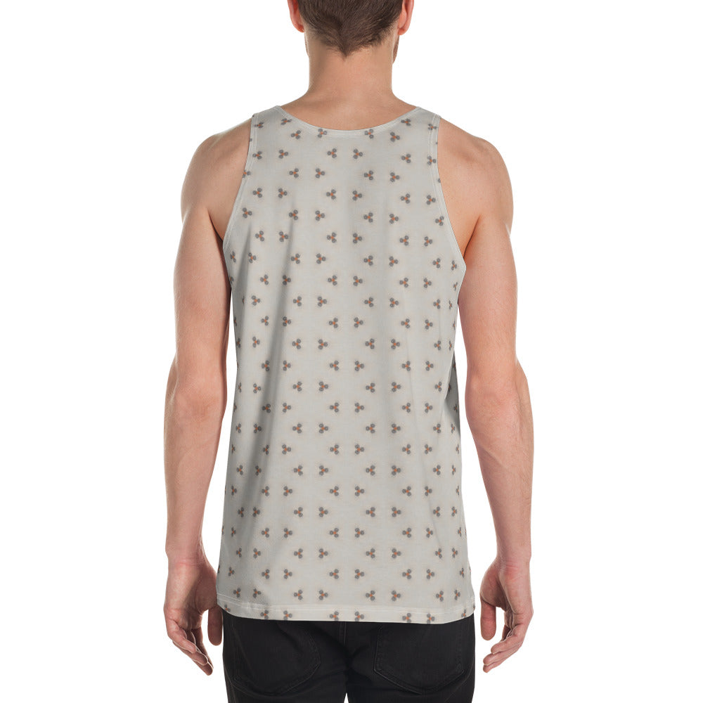 Man wearing Misty Mountain Men's Tank Top outdoors.