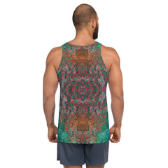 Bold and stylish Supernova Impact pattern on men's athletic tank top.