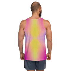 Astral Elegance Men's Tank Top showing fit and style