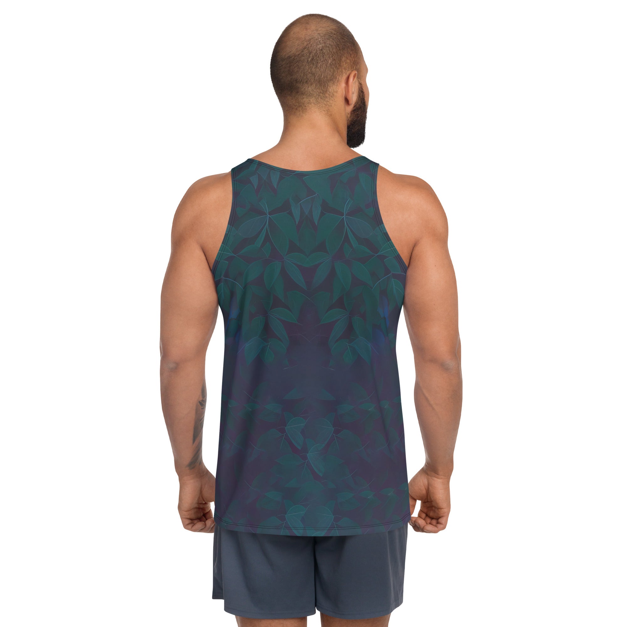 Back view of Beat Harmony Men's Tank Top hanging neatly.