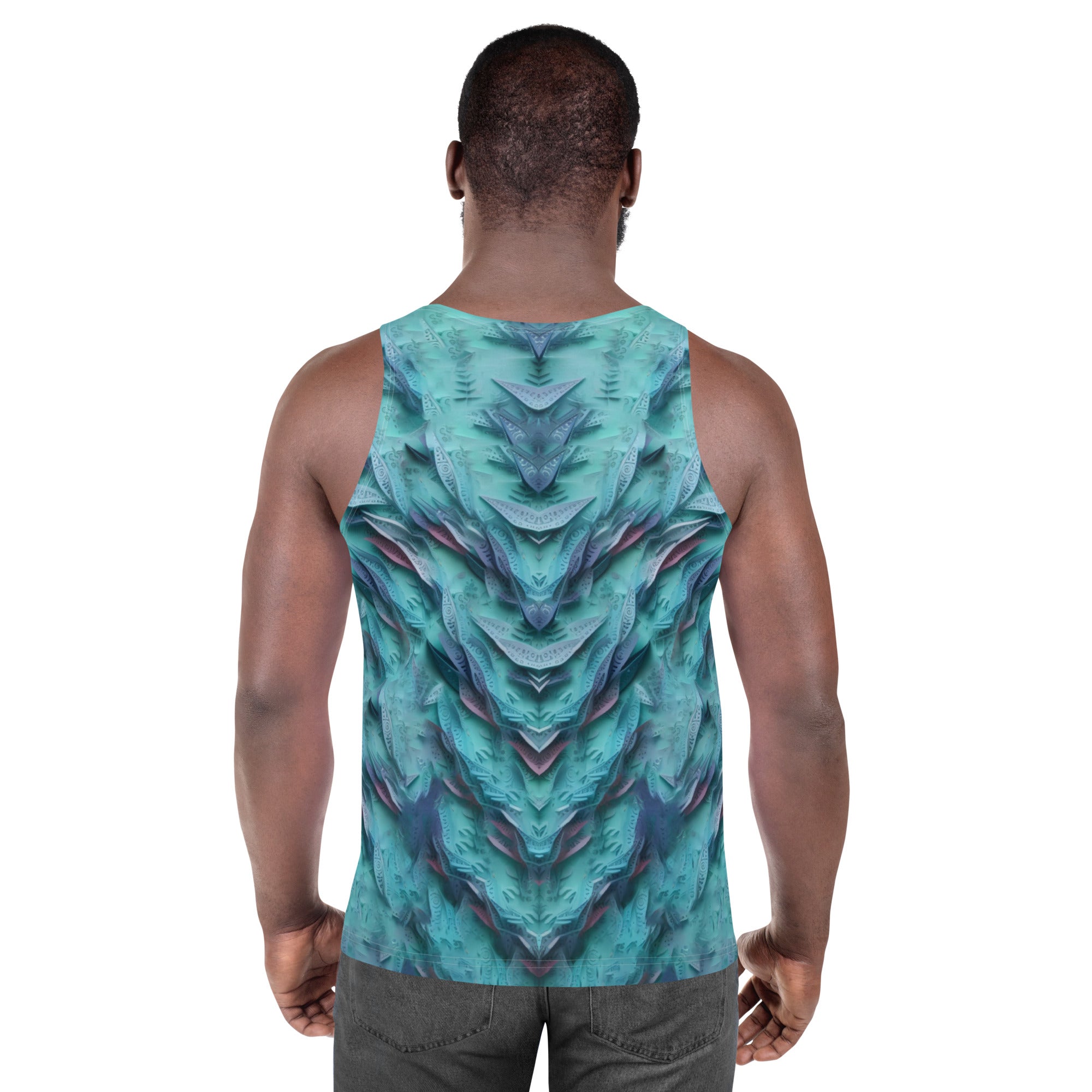 Artistic papercut butterflies on men's summer tank top