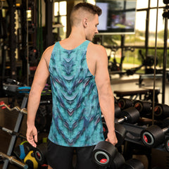 Stylish men's tank top with intricate butterfly artwork