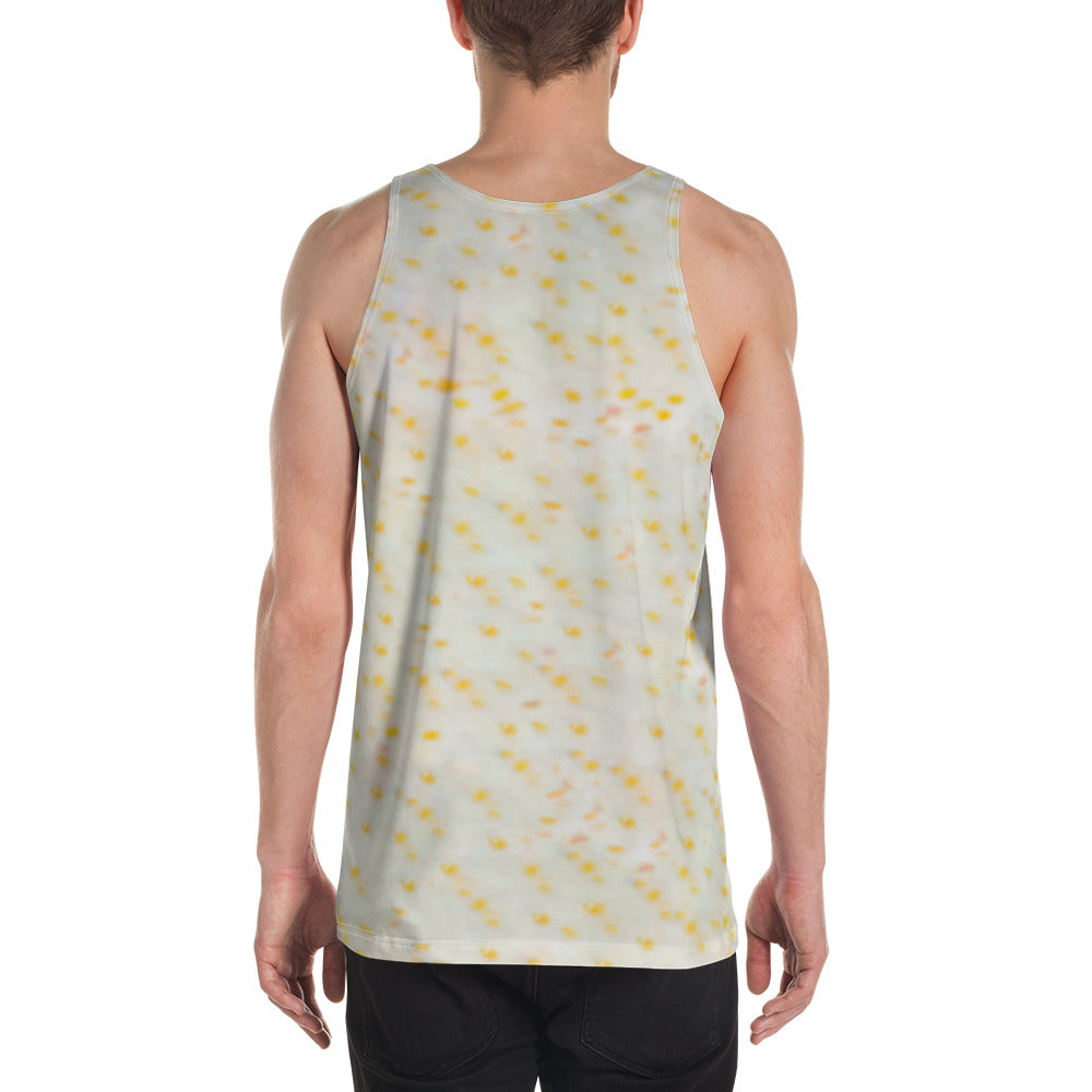 Stylish men's tank top featuring origami eagle pattern.