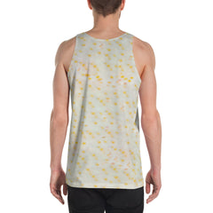 Stylish men's tank top featuring origami eagle pattern.