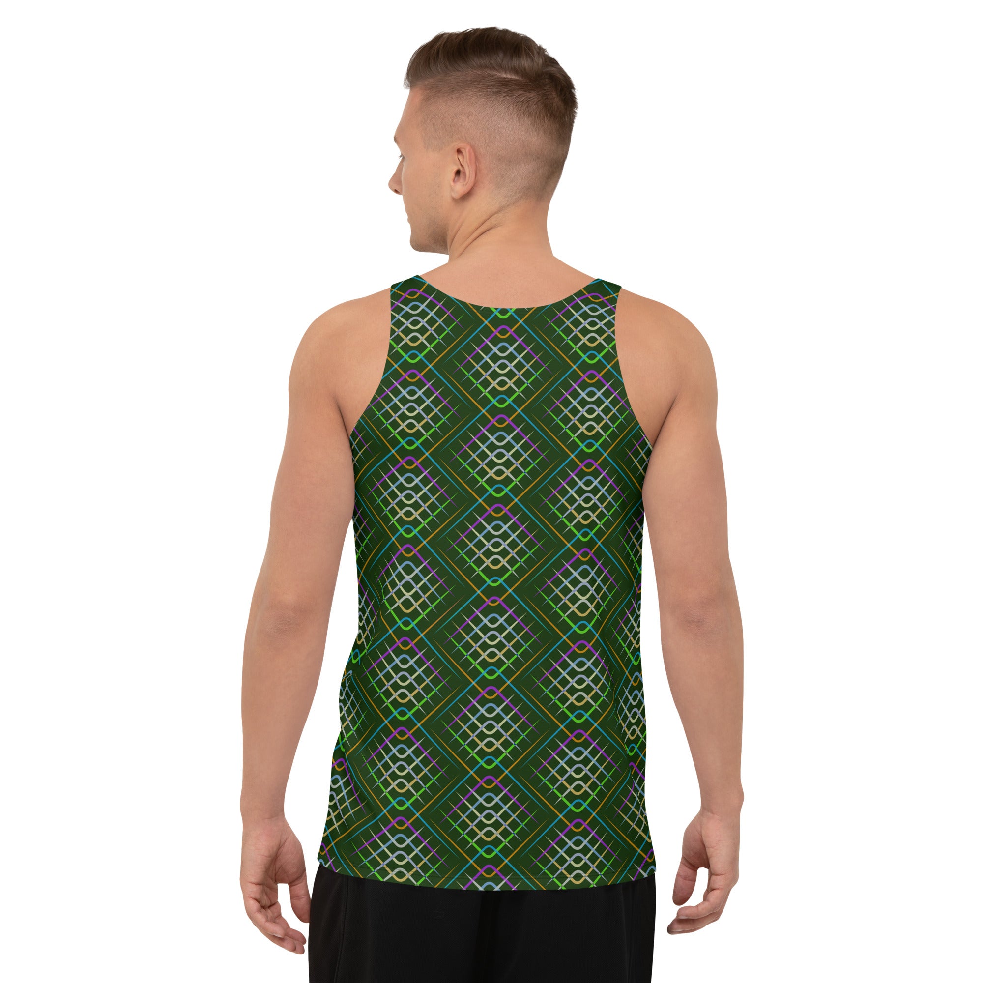 Front view of Abstract Art Men's Tank Top on display