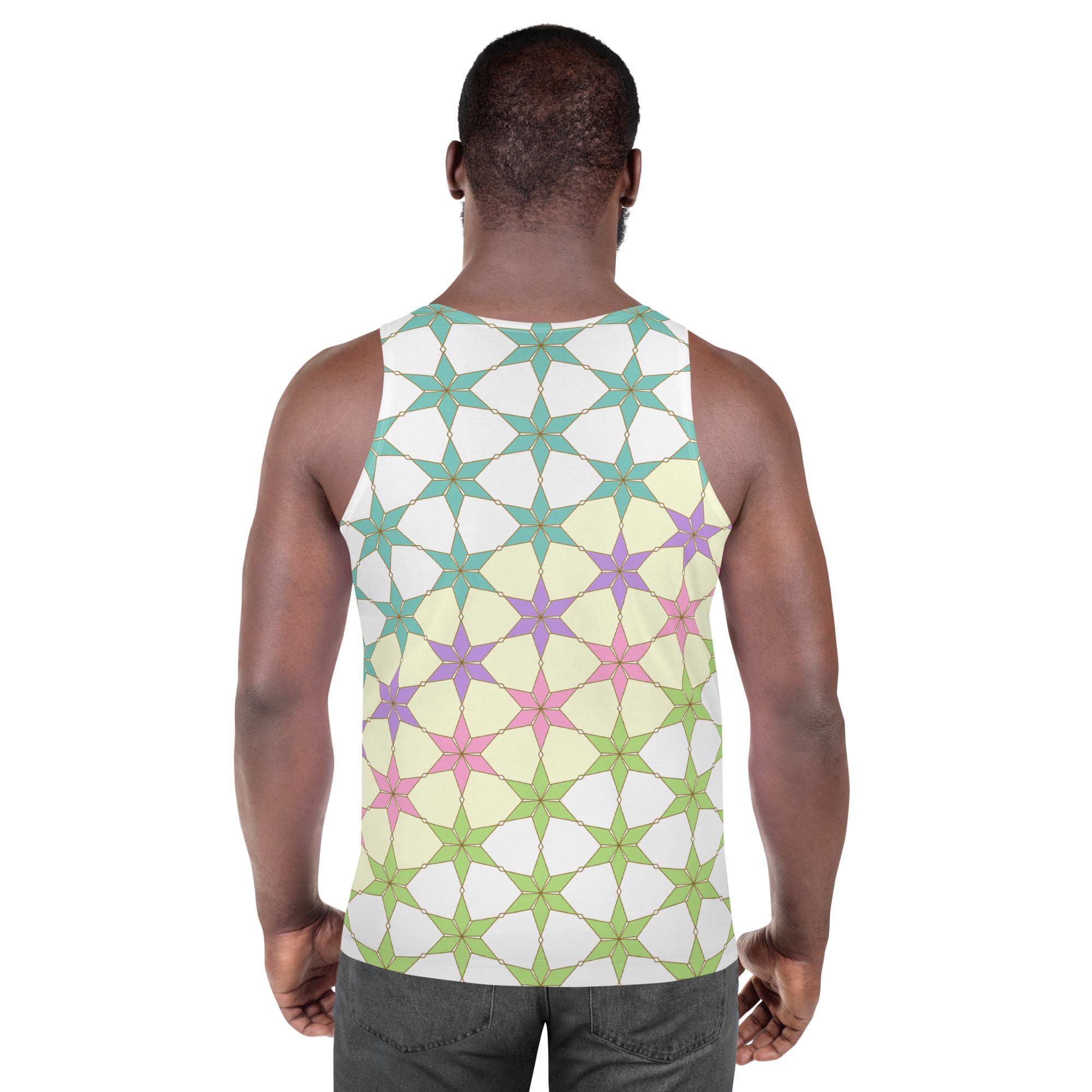 Stylish Ethereal Dreams Tank Top for men on display