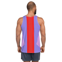 Side angle of breathable Mindful Stretch Men's Tank Top.
