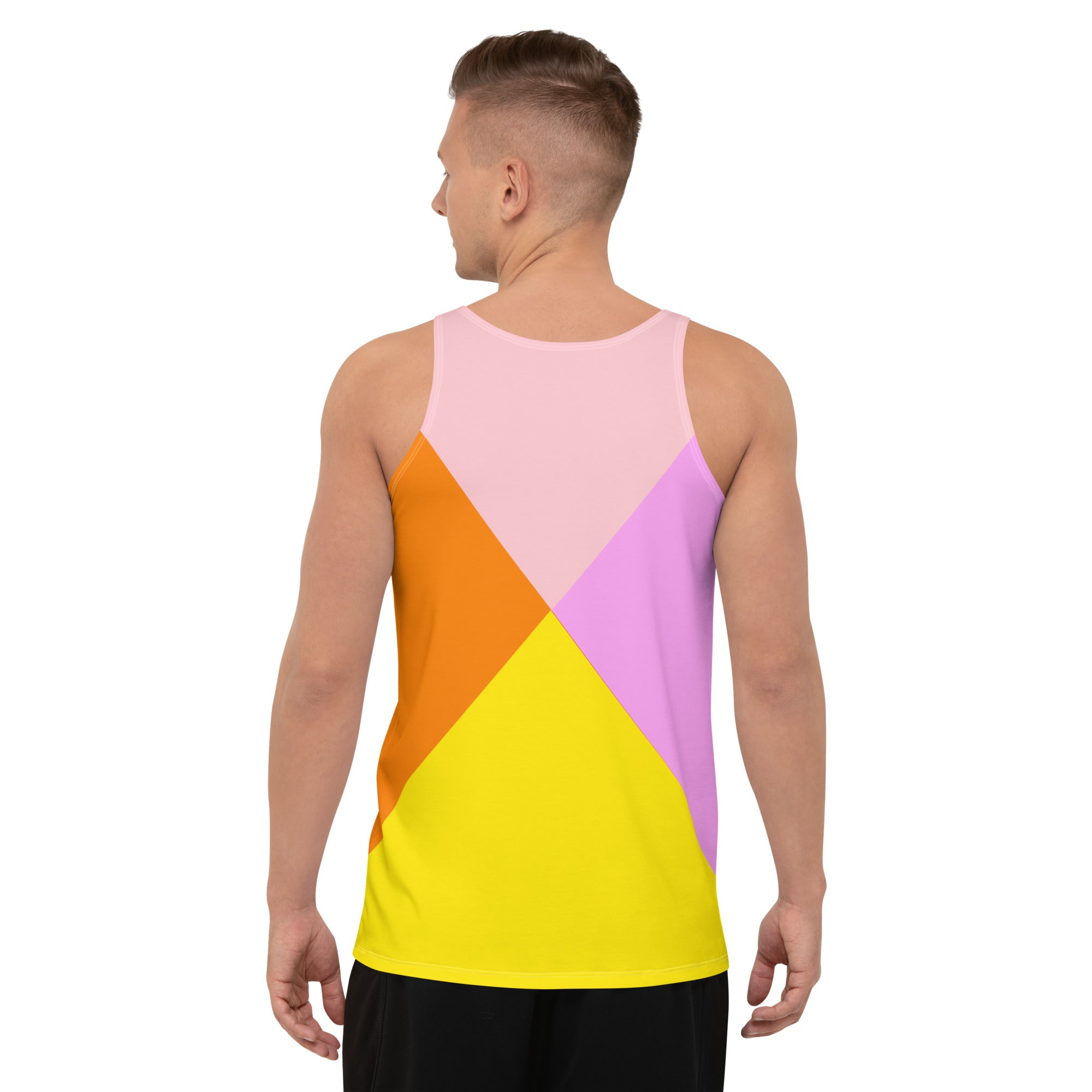 Men's yoga tank top in breathable fabric.