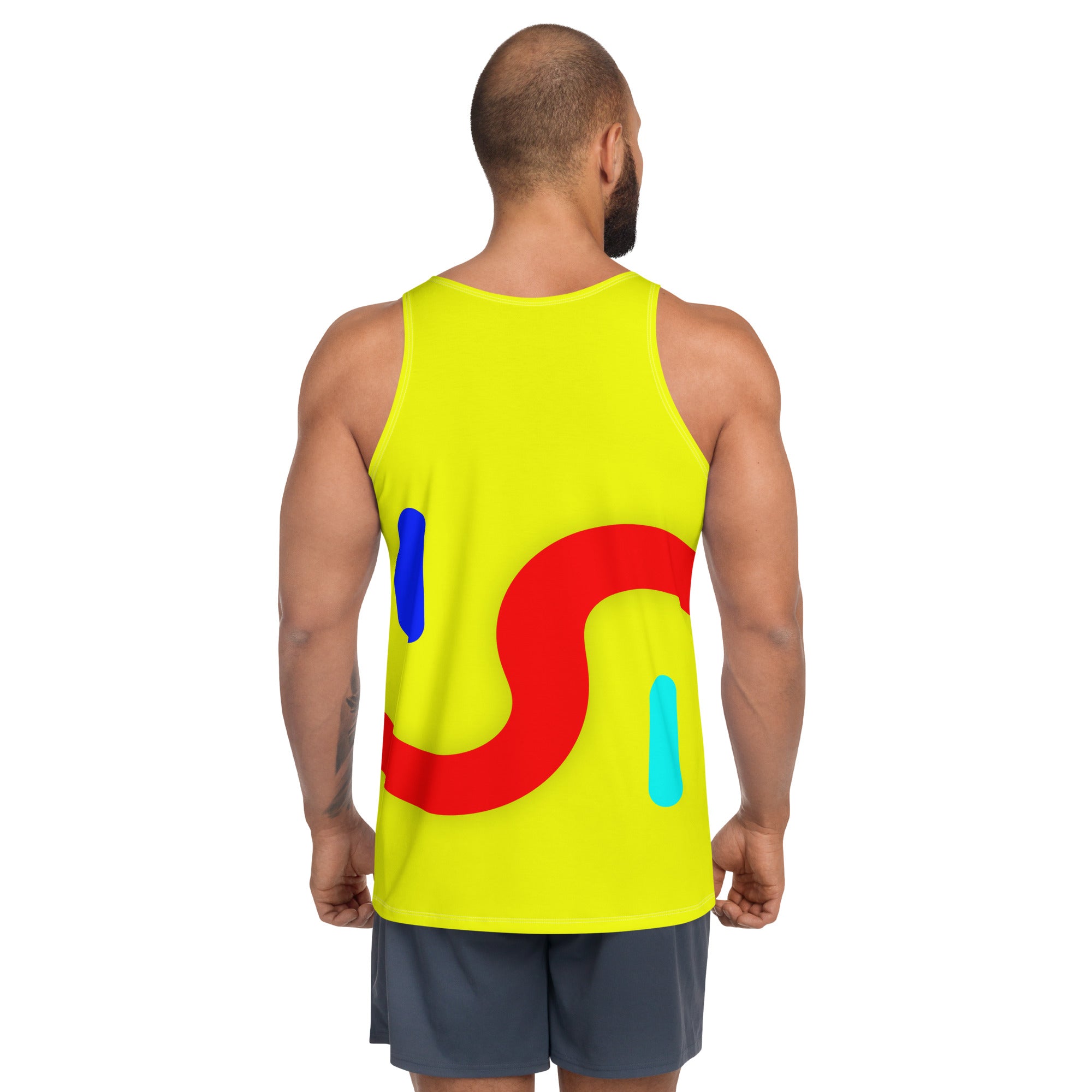 Man wearing Spiritual Flow Tank Top while exercising outdoors.