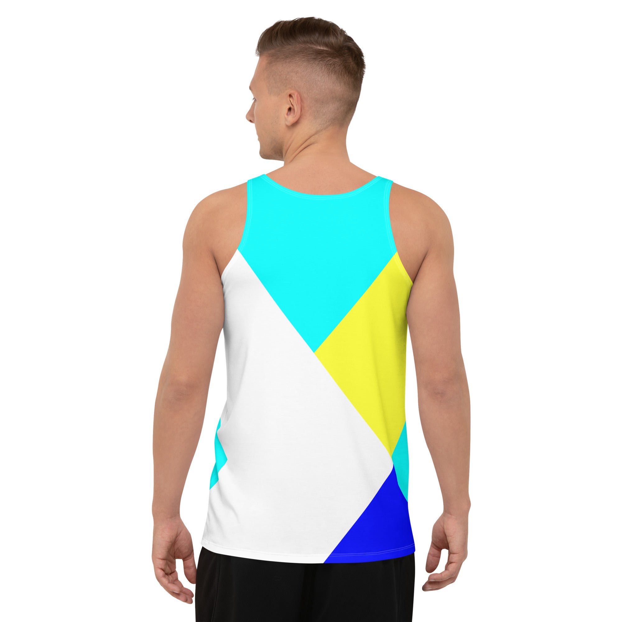 Stylish Mindful Moves tank top for men on model.