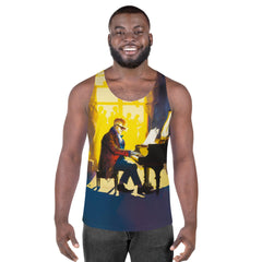 NS 835 Men's gym wear tank top on model.