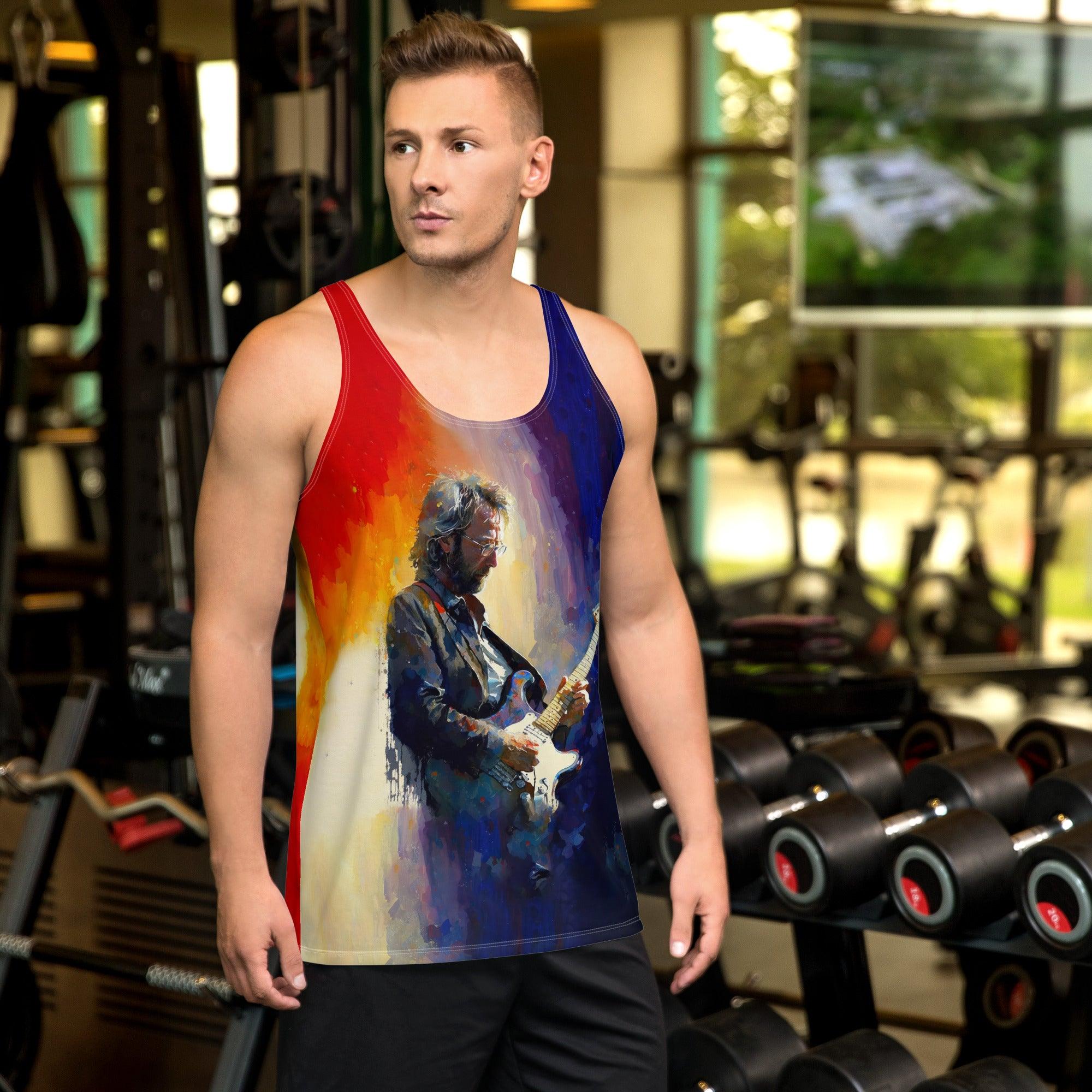 NS 839 Men's black tank top for gym.