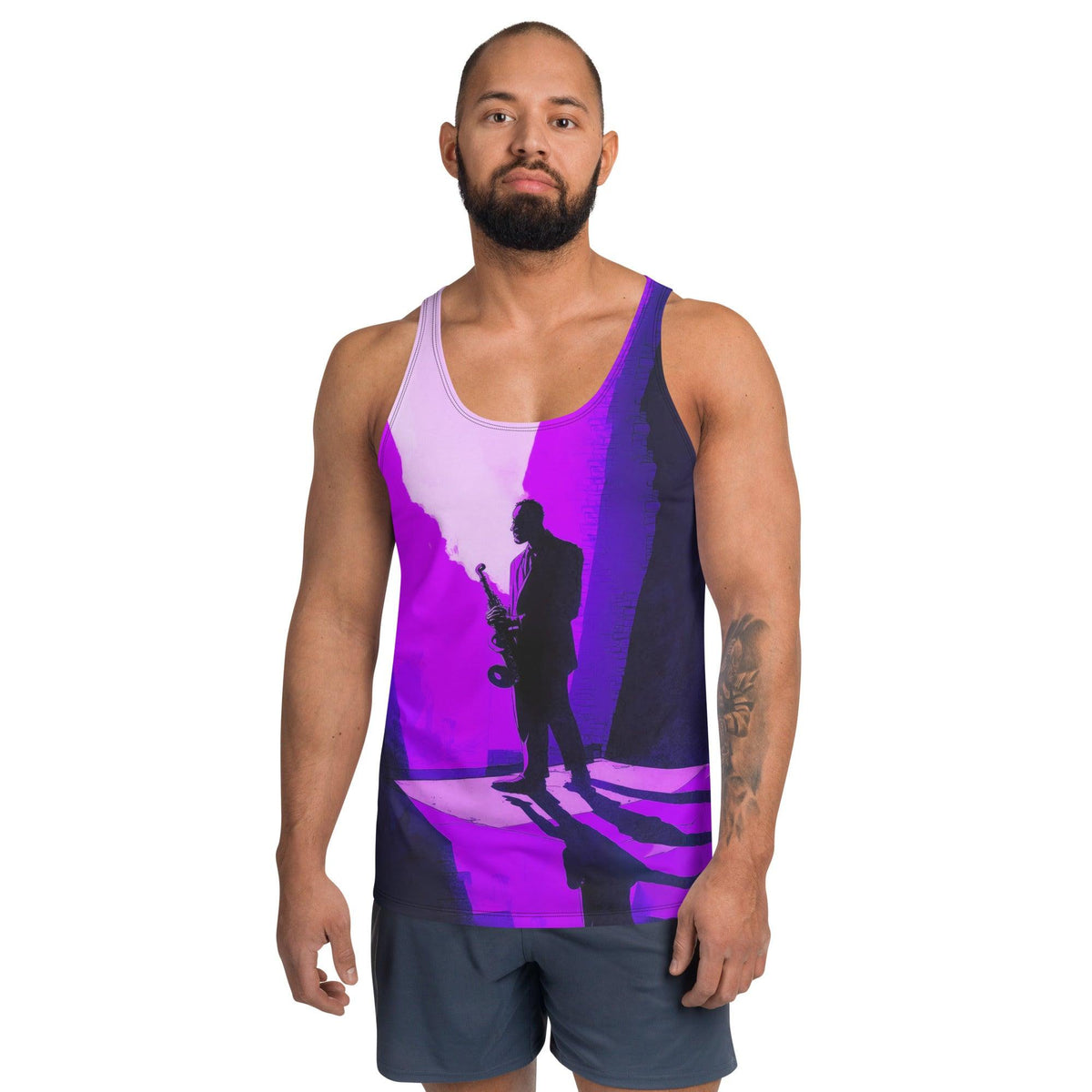 NS-974 Men's Tank Top front view on model