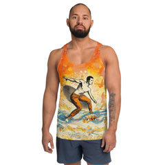 Stylish Surfing 1 05 Men's Tank Top with a cool, surf-inspired design for beach enthusiasts.