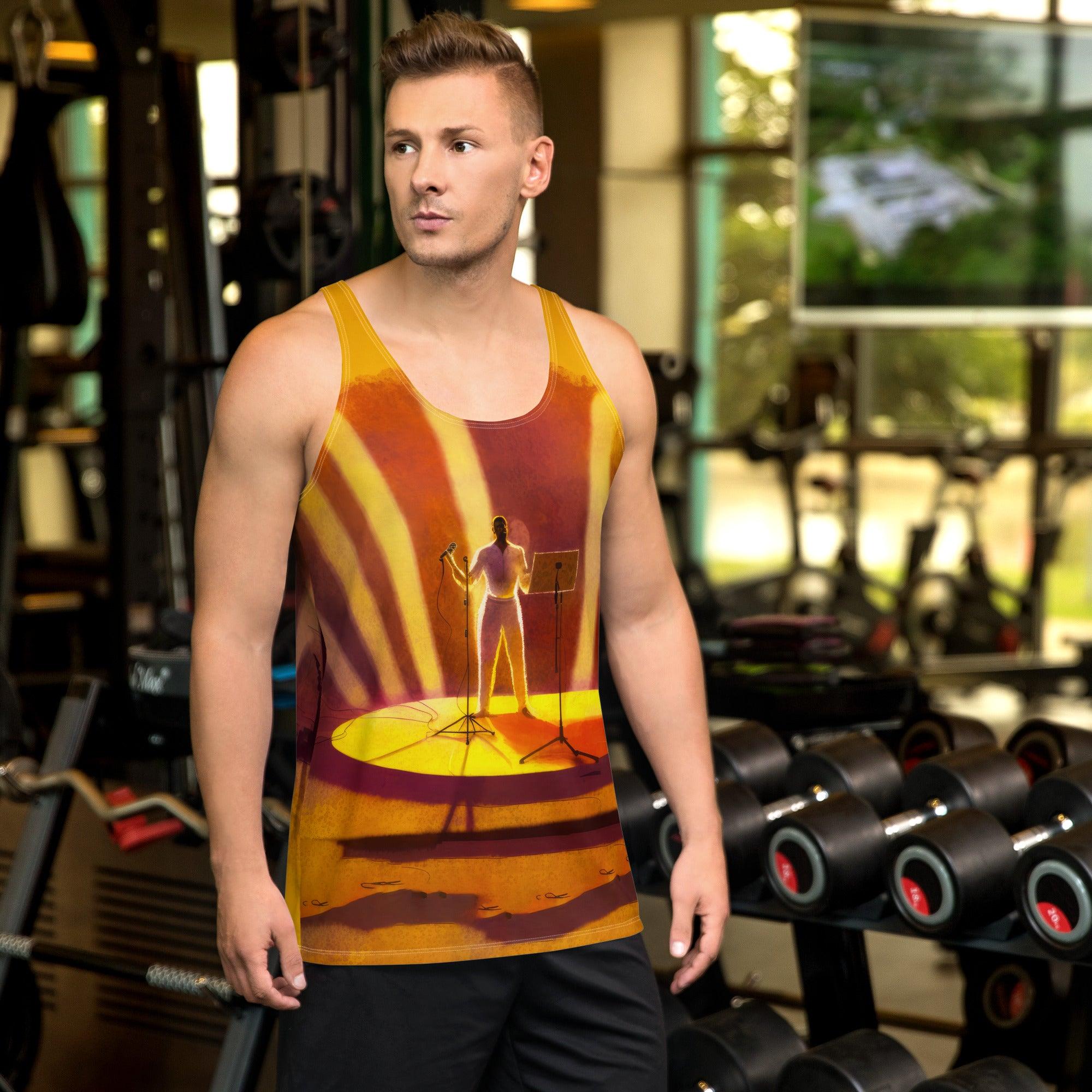 Striking SurArt 94 Men's Tank Top with vivid, artistic detailing for surf enthusiasts.