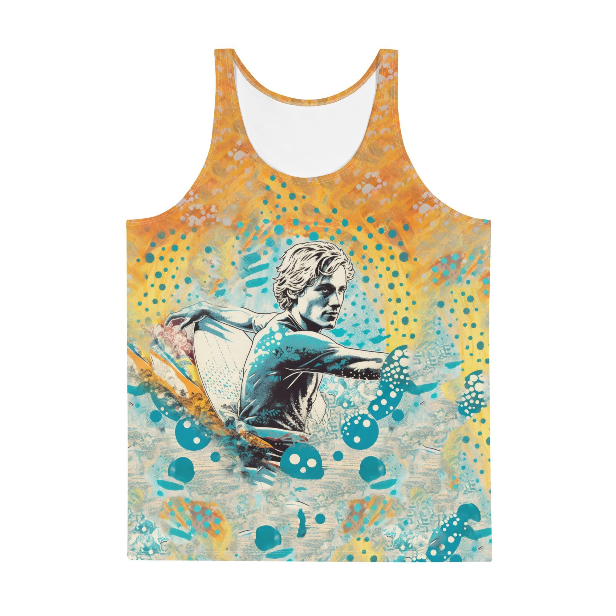 Stunning SurArt 1 34 Men's Tank Top with a one-of-a-kind artistic surf design.