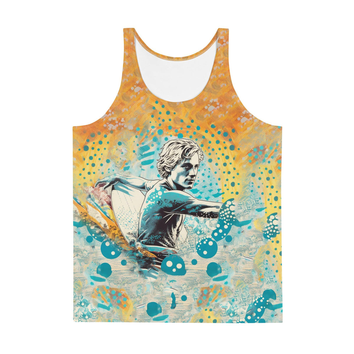 Stunning SurArt 1 34 Men's Tank Top with a one-of-a-kind artistic surf design.
