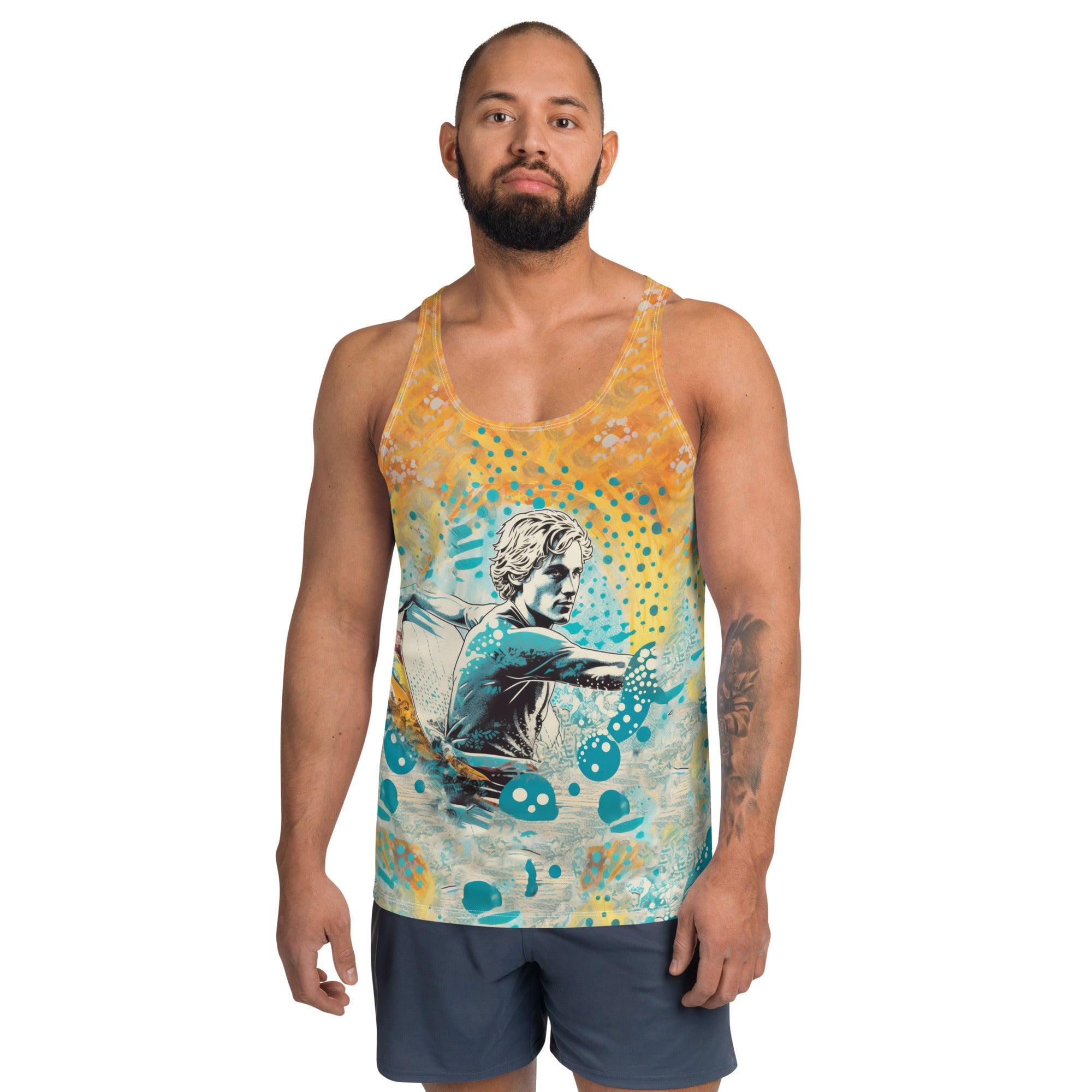 Vibrant and stylish SurArt 1 34 Men's Tank, perfect for surfers who value art and style.